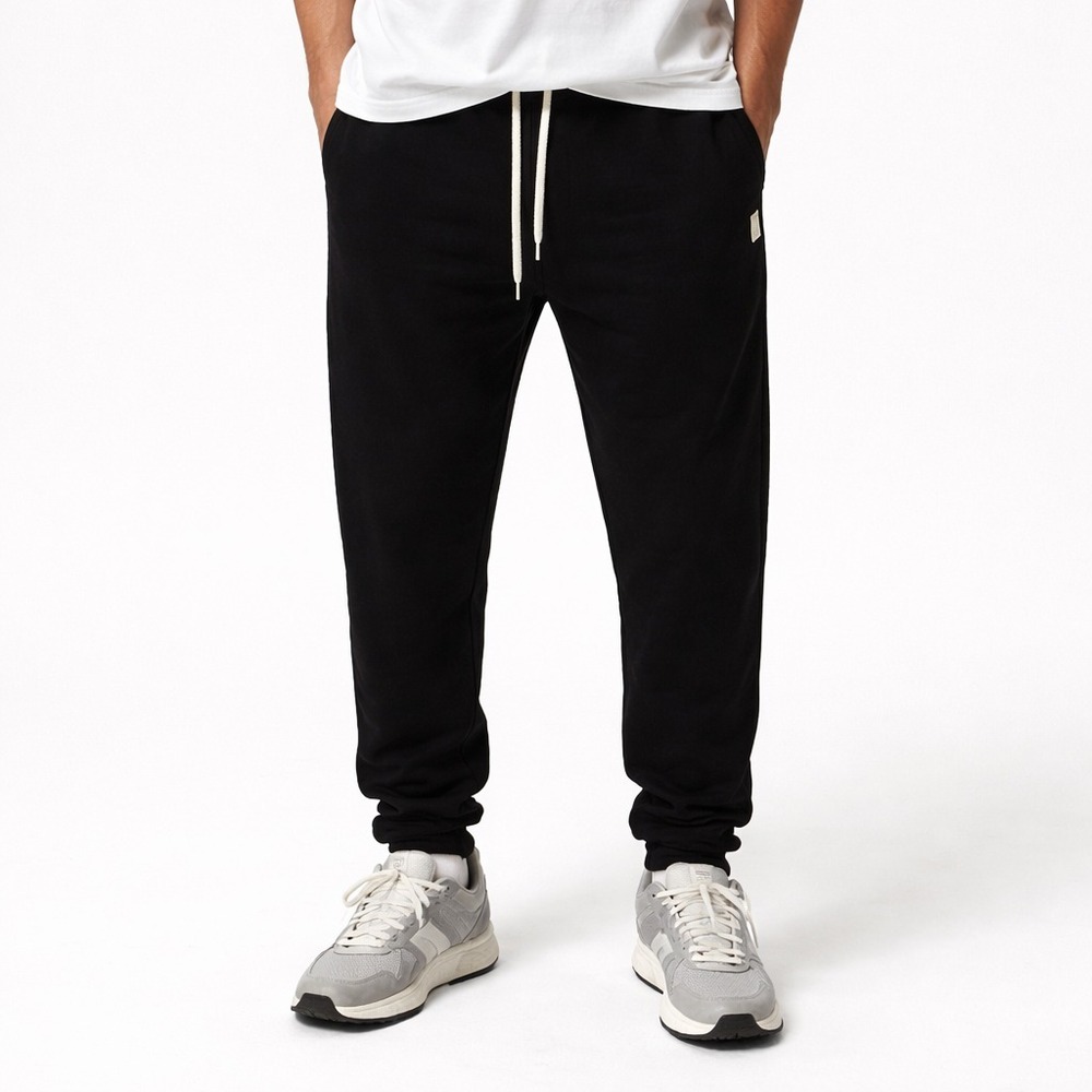 Vuori Black Jogger Pants with White Drawcord